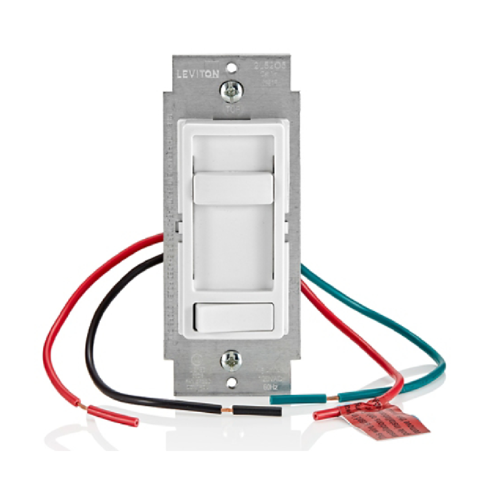 INTERRUPTOR DE PARED CON VENTILADOR DE TECHO SURESLIDE, CONTROL SILENCIOSO DE VENTILADOR 3 VELOCIDADES LEVITON