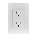 TOMACORRIENTE DOBLE POLARIZADO CON PLACA CIEN 3 MODULOS BLANCO LEVITON