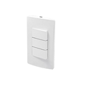INTERRUPTOR TRIPLE SENCILLO 10A 250V CON PLACA 2 MODULOS CIEN BLANCO LEVITON