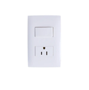 INTERRUPTOR SENCILLO 10A 250V + TOMACORRIENTE POLARIZADO 15A 125-250V CON PLACA 2 MODULOS CIEN BLANCO LEVITON