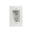 689-W TOMACORRIENTE DOBLE EMPOTRADO, 2 POLOS, 3 CABLES, 15 A-125 V, NEMA 5-15R CON TORNILLOS BLANCO LEVITON