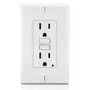 15 A, RECEPTÁCULO/TOMACORRIENTE DE 125 V, ALIMENTACIÓN CONTINUA DE 20 A, ICFT DE AUTOVERIFICACIÓN SMARTLOCKPRO DELGADO, MONOCROMÁTICO, CABLEADO POSTERIOR Y LATERAL, PLACA FRONTAL/PLACA DE PARED DE NYLON Y CLIP DE PUESTA A TIERRA AUTOMÁTICO INCLUIDOS – BLANCO DECORA LEVITON