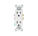 15 A, 125 V, NEMA 5-15 R, 2 POLOS, 3 HILOS, TOMACORRIENTE DÚPLEX DECORA, HOJA RECTA, GRADO RESIDENCIAL, CONEXIÓN A TIERRA, QUICKWIRE A PRESIÓN Y CABLEADO LATERAL, SOPORTE DE ACERO - BLANCO DECORA LEVITON