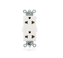 TOMACORRIENTE DÚPLEX/TOMACORRIENTE DECORA PLUS, UNIVERSAL, GRADO DE ESPECIFICACIÓN COMERCIAL, CARA LISA, 15/16 A, 125/250 V, CABLEADO POSTERIOR Y LATERAL, NEMA 1-15 R, 5-15 R, CEE 7/16, 2 POLOS, 3 HILOS - BLANCO