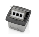CAJA DESPLEGABLE PARA PISO CON INSERTO QUICKPORT DE 3 PUERTOS LEVITON