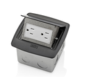 CAJA DESPLEGABLE PARA PISO CON TOMACORRIENTE A PRUEBA DE MANIPULACIONES DE 15 A NEGRO LEVITON