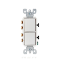 INTERRUPTOR DOBLE 3WAY DE BALANCÍN SILENCIOSO DE CA DE DOS POLO 15 A, 120/277 V, GRADO DE ESPECIFICACIÓN COMERCIAL, PUESTA A TIERRA AUTOMÁTICABLANCO DECORA LEVITON
