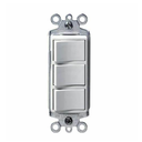 1755-W INTERRUPTOR TRIPLE DE COMBINACIÓN DE CA UNIPOLAR 15 A, 120/277 V,USO COMERCIAL, CONEXIÓN A TIERRA, CABLEADO LATERAL BLANCO DECORA LEVITON