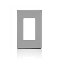 PLACA DE PARED CIERRE 1 ESPACIO SIN TORNILLOS POLICARBONATO GRIS DECORA LEVITON