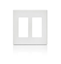 80309-SW PLACA DE PARED CIERRE 2 ESPACIOS SIN TORNILLOS POLICARBONATO BLANCO DECORA LEVITON