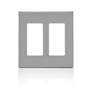80309-SGY PLACA DE PARED CIERRE 2 ESPACIOS SIN TORNILLOS POLICARBONATO GRIS DECORA LEVITON