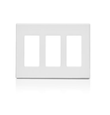 80311-SW PLACA DE PARED CIERRE 3 ESPACIOS SIN TORNILLOS POLICARBONATO BLANCO DECORA LEVITON