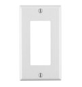PLACA DE PARED 1 UNIDAD CON TORNILLO VISTO NYLON TERMOFRAGUADO BLANCO  DECORA LEVITON