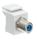 CONECTOR PASANTE F QUICKPORT PLATEADO CUBIERTA BLANCO LEVITON