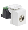 CONECTOR ESTÉREO DE 3,5 MM QUICKPORT CONECTOR HEMBRA A CLEMA CUBIERTA BLANCA LEVITON