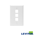 PLACA DE PARED QUICKPORT DE 3 PUERTOS COLOR BLANCO LEVITON