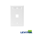 PLACA DE PARED QUICKPORT DE 1 PUERTO CON IDENTIFICADOR COLOR BLANCO LEVITON