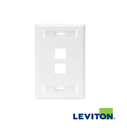 PLACA DE PARED QUICKPORT DE 2 PUERTOS CON IDENTIFICADOR COLOR BLANCO LEVITON