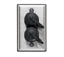 PLACA DE ACERO INOX. CON SOPORTE DURAPORT 1 GANG 2 PUERTOS ARMADO LEVITON