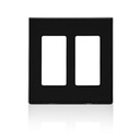 80309-SE PLACA DE PARED CIERRE 2 ESPACIOS SIN TORNILLOS POLICARBONATO NEGRO DECORA LEVITON