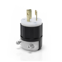 ENCHUFE DE BLOQUEO, 15 AMPERIOS, 125 VOLTIOS, GRADO INDUSTRIAL, BLANCO Y NEGRO LEVITON