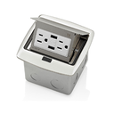 PFUS1-BN CAJA DESPLEGABLE PARA PISO CON TOMACORRIENTE DOBLE 15 A Y 2 PUERTOS USB 3.6ANIQUEL LEVITON