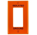 PLACA DE PARED PARA DISPOSITIVO/GFCI DE 1 ELEMENTO, TIERRA AISLADA, ESTAMPADA EN CALIENTE, TAMAÑO ESTÁNDAR, TERMOESTABLE, NARANJA