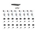 KIT COMBO XVR 16 CAMARAS COLOR HUNTER ANALOGAS CON AUDIO, XVR DE 16 CH, C/ARMADO SIN DISCO