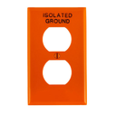 PLACA DE PARED PARA TOMACORRIENTE DÚPLEX 1-GANG TERMOPLÁSTICO, ESTAMPADO A TIERRA AISLADA, NARANJA LEVITON