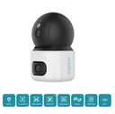 CAMARA 3MP INTERIOR PAN & TILT Wi-Fi MIC, AUDIO, 2 LENTES FIJO Y PT