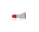 CLAVIJA DE 2 A, 380-415 V, 3P+E (3P, 4W), POSICION DE RELOJ A 6, IEC/ EN 60309-1 y 60309-2, Conector con configuración internacional, grado industrial, IP44, A prueba de salpicaduras - ROJO